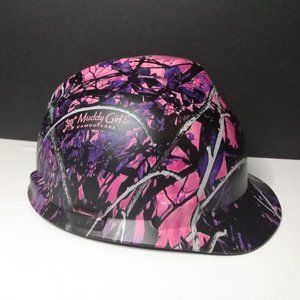 Muddy Girl Pink Hydro Dipped Hard Hat With Ratchet Suspension